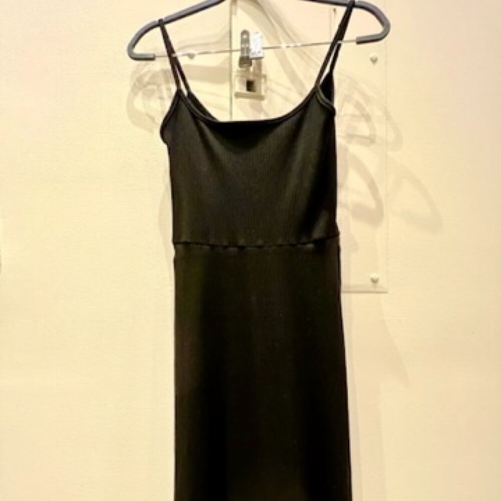 Reformation ribbed knit midi dress, black, size 4 US
